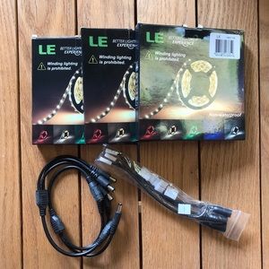 NWOT 3 Packs 5m Flexible LED Light Strips Red 3 Connectors 2 Splitters